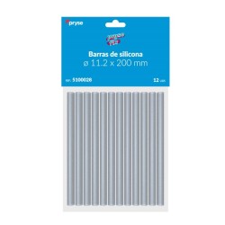 Pack 12 Barras Silicona 11,2ø x 200 mm Transparente