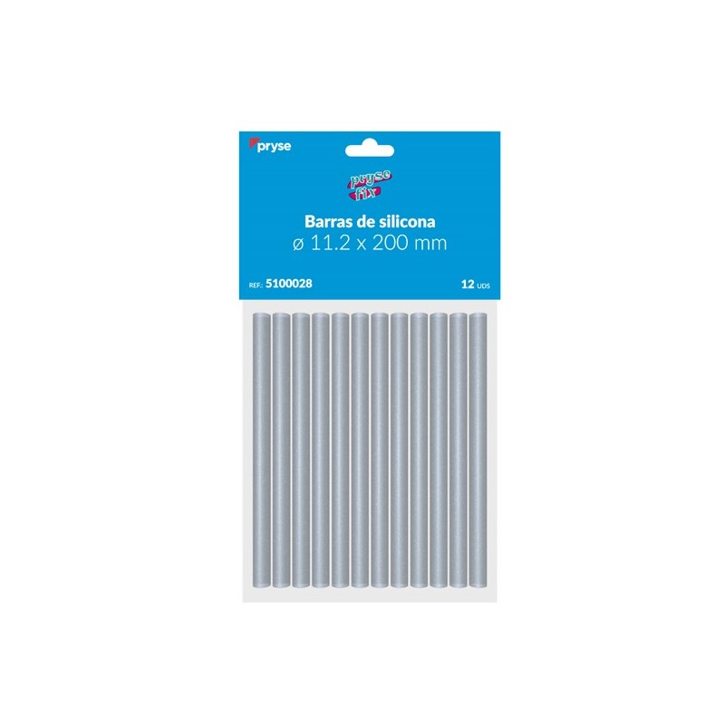 Pack 12 Barras Silicona 11,2ø x 200 mm Transparente